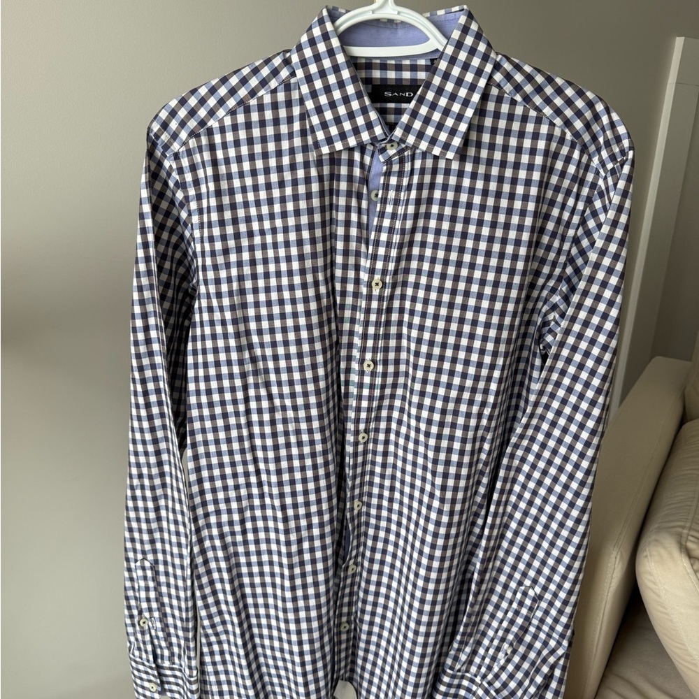 SAND | Black and White Checkered Men's Shirt